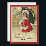 Vintage Retro Christmas Girl With Gifts Holiday Card<br><div class="desc">Vintage Retro Christmas Girl With Gifts Holiday Card.</div>