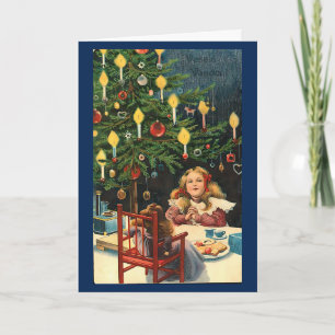 Vintage Retro Christmas Holiday Personalized Card