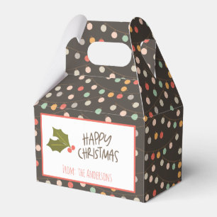 Vintage Retro Christmas Lights Favor Box