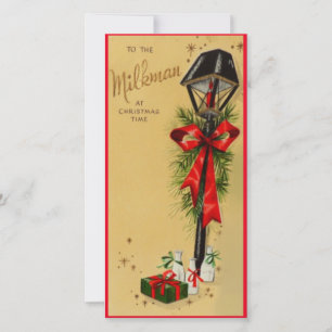 Vintage Retro Christmas milkman Holiday Card