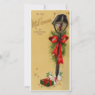 Vintage Retro Christmas milkman Holiday Card