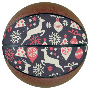 Vintage Retro Christmas Pattern Holiday Basketball