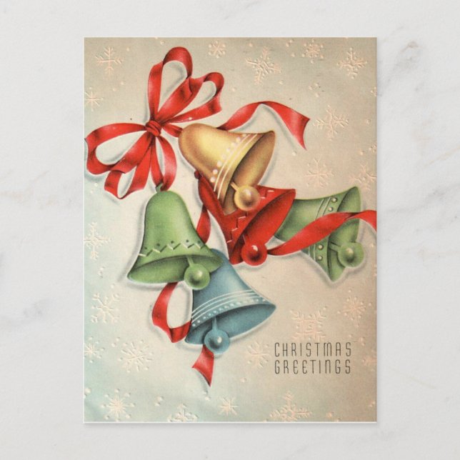 Vintage Retro Christmas Postcard (Front)