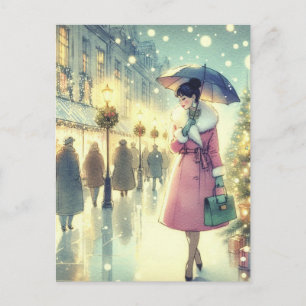 Vintage Retro Christmas Postcard