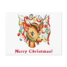 Vintage Retro Christmas Reindeer Confetti