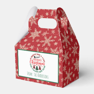 Vintage Retro Christmas Snowflakes Pattern Favor Box