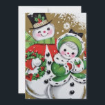 Vintage Retro Christmas Snowman Holiday Card<br><div class="desc">Vintage Retro Christmas Snowman Holiday Card</div>