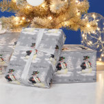 Vintage Retro Christmas Snowman Winter Scene Wrapping Paper<br><div class="desc">Vintage Retro Christmas Snowman Winter Scene Holiday Wrapping Paper.</div>