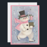 Vintage Retro Christmas Snowman With Gifts Holiday Card<br><div class="desc">Vintage Retro Christmas Snowman With Gifts Holiday Card.</div>