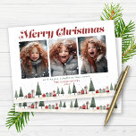 Vintage Retro Christmas Trees Gifts Holiday Photo<br><div class="desc">Minimalist Vintage Retro Christmas Trees Gifts Holiday Photo Christmas Card featuring 3 of your favourite photos and our trendy modern-yet-retro typography! Wish your friends and family a joyful holiday season with this delightful card! Please contact us at cedarandstring@gmail.com if you need assistance with the design or matching products.</div>
