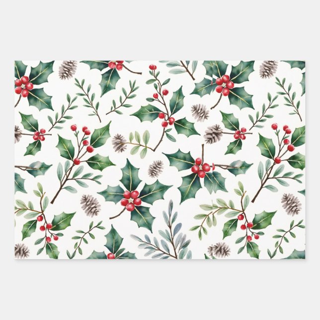 Vintage Retro Christmas Wrapping Paper (Front)