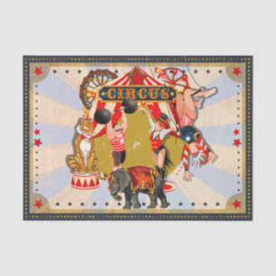 Vintage Retro Circus Birthday Party Custom Antique Tissue Paper