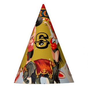 Vintage Retro Circus Birthday Party Hat