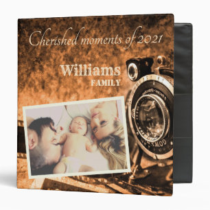 Vintage retro classic camera rustic custom family  binder