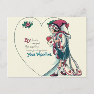 Vintage Retro Clown Valentine Card