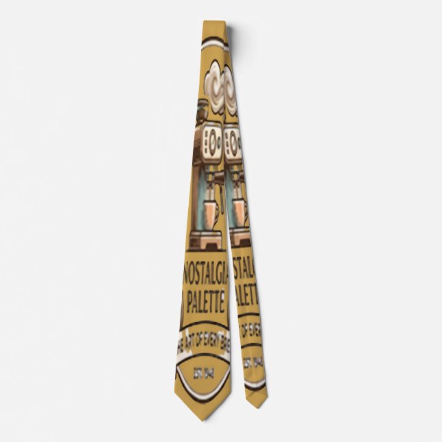 Vintage Retro Coffee Espresso Machine Ceramic Patt Tie (Front)