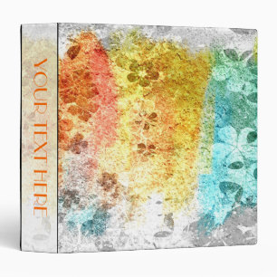 Vintage retro colourful floral pattern 5 binder