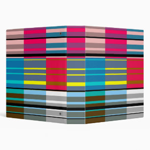 Vintage Retro Colourful Stripes Art #2 Binder