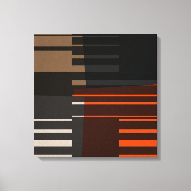 Vintage Retro Colourful Stripes Art Pattern Canvas (Front)