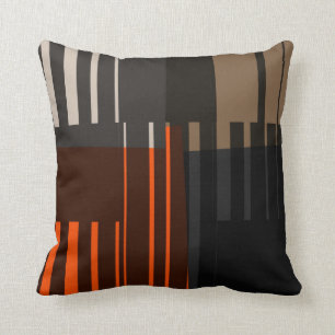 Vintage Retro Colourful Stripes Art Pattern Pillow