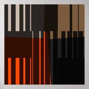 Vintage Retro Colourful Stripes Art Pattern Poster