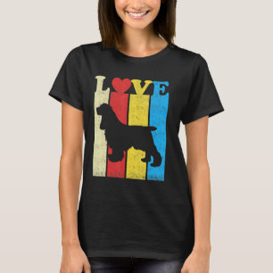 Vintage Retro Colours I Love My Cocker Spaniel Dog T-Shirt