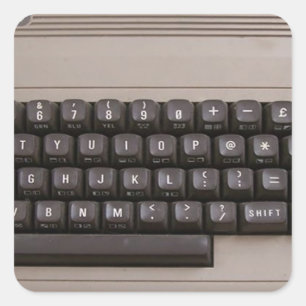 Vintage Retro Computer Keyboard ? Square Sticker