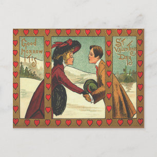 Vintage Retro Couple Kissing Valentine Card