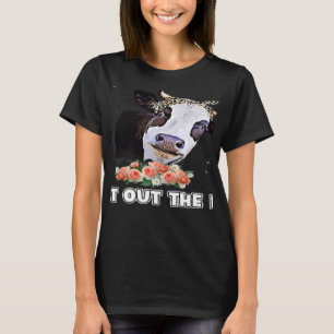 Vintage Retro Cow Pun Moo Floral Heifer Farmer T-Shirt