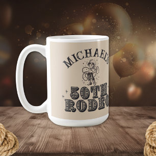 Vintage Retro Cowboy Rodeo 50th Birthday Party Coffee Mug