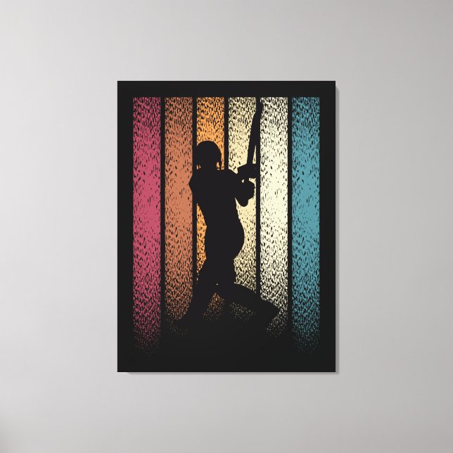 Vintage Retro Cricket Canvas Print (Front)