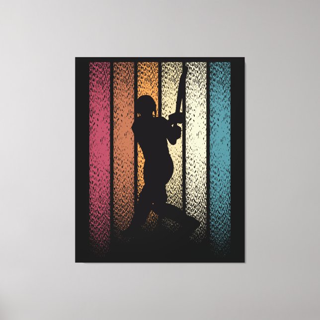 Vintage Retro Cricket Canvas Print (Front)