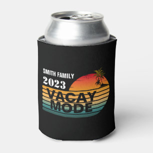 VINTAGE RETRO CUSTOM FAMILY VACAY MODE CAN COOLER