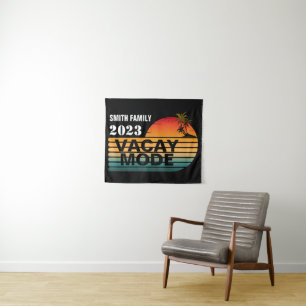 VINTAGE RETRO CUSTOM FAMILY VACAY MODE TAPESTRY