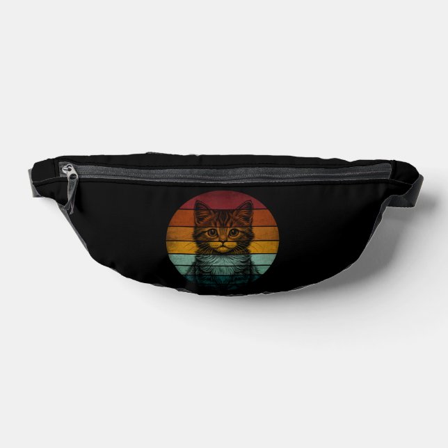 Vintage Retro Cute Cat Fanny Pack (Lay Down)
