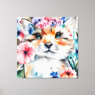 Vintage retro cute design for kids canvas print