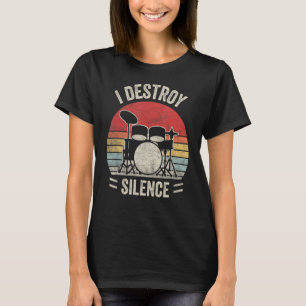 Vintage Retro Cute Drum Set Rocker Music Percussio T-Shirt