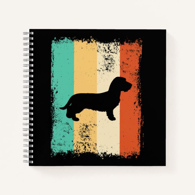 Vintage Retro Dachshund Wirehaired Notebook (Front)