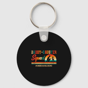 Vintage retro daddy daughter squad father's day keychain