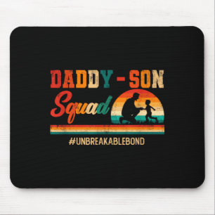 Vintage retro daddy son squad father's day family mouse pad