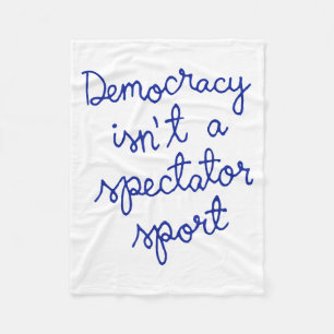 Vintage Retro Democracy Is Not A Spectator Srt Fun Fleece Blanket