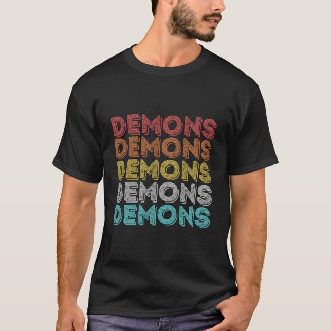 Vintage Retro Demons T-Shirt (Front)