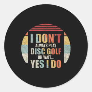 Vintage Retro Disc Golf Classic Round Sticker