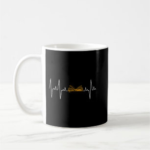 Vintage Retro Distressed Heartbeat Book Reader Lov Coffee Mug