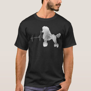 Vintage Retro Distressed Heartbeat Poodle Dog Gift T-Shirt