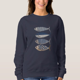 Vintage Retro Distressed Sardine,Custom Fisherman  Sweatshirt