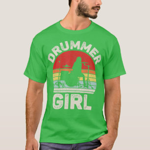 Vintage Retro Drummer Girl Drummer Gifts T-Shirt