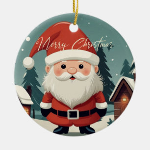 Vintage Retro Dwarf Santa Christmas Ornament