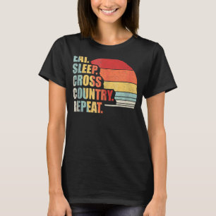 Vintage Retro Eat Sleep Cross Country Repeat Runni T-Shirt