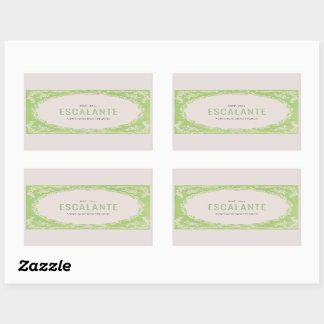 Vintage Retro Elegant Floral Green Beige Frame Sticker